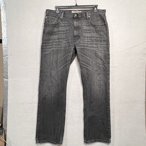Levis Mens 505 Jeans 38 X 32 Black Fade Straight - Picture 9 of 9